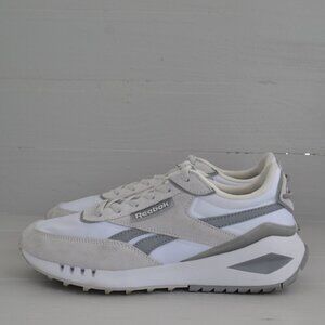 Reebok White Skull Gray Sneakers Women's 8.5 Forte Racer Lace Up Tennis Shoes